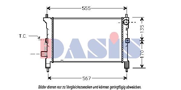 AKS DASIS Радиатор, охлаждение двигателя 020190N